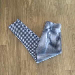 Zara Blue and White Checkered Trousers